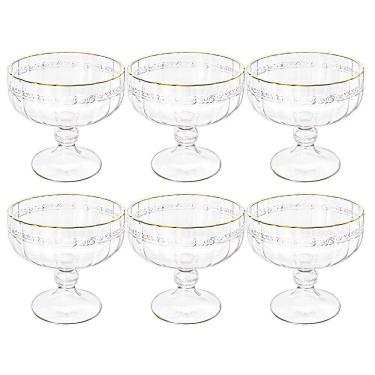 Imagem de Taça de Sobremesa em Cristal Imperial Fio de Ouro 200mL 6 peças - Lyor