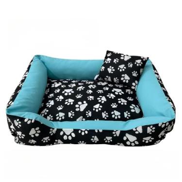 Imagem de Cama cachorro medio caminha pet 60 x 50 com ziper lavavel fundo impermeavel +almofadinha(PATINHA AZUL (M))