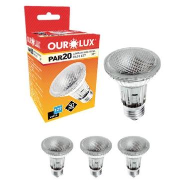 Imagem de 4 Lâmpadas Halógenas Ourolux PAR20 50W 127V E27 Cor da Luz 2800K Amare