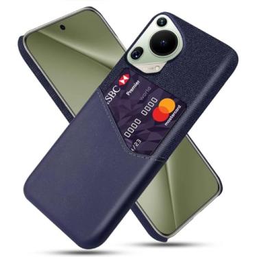 Imagem de Capa para Huawei Pura 70 Ultra,Anti-deslizamento,Proteção contra quedas de 360°,Resistência à impressão digital,Tela e caso de couro PU com 1 slot de cartão atrás-Blue