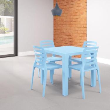 Imagem de Mesa Niala Quadrada Adulta Tampo Plástico - Plaxmetal