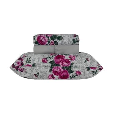 Imagem de Jogos Cama Em Microfibra Duplo Lençol de Cima + Lençol com Elástico + Fronhas 150 Fios 100% Poliéster Paco Milano | Admirare (CASAL, ELISA)