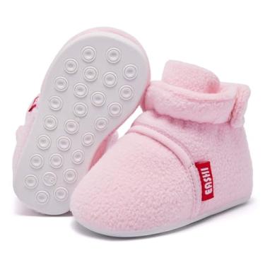 Imagem de Eashi Sapatinhos De Bebê Para Meninos E Meninas, Pantufas Macias Antiderrapantes Bebês, Primeiros Passos, Meias Quentes, Sola Inverno, Lã Aconchegante, Berço Ajustável, Recém-Nascido, Casa Ampla, In
