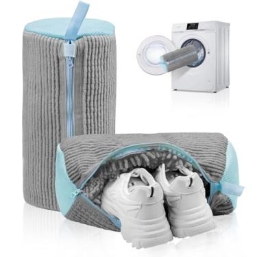 Imagem de Bolsa para máquina de lavar sapatos, bolsa de lavanderia para lavadora e secadora, 2 peças reutilizáveis de sacos de limpeza de sapatos para casa, tênis, tênis, futebol, kit de limpeza sem manchas
