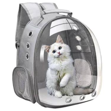 Imagem de Mochila Pet Gato Cachorro Cao Visao Panoramica Astronauta 360 Bolsos Ventilado Alça Ajustavel