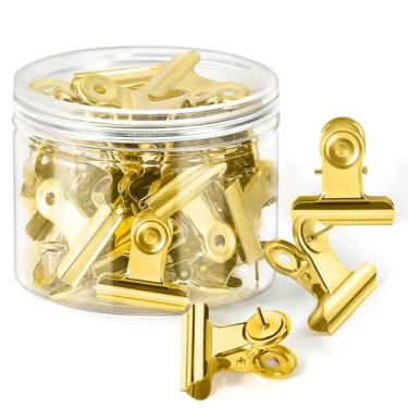 Imagem de GOOLADA 36 grampos de pressão, tachas de metal para polegar, tachinhas douradas com clipes, pinos dourados para quadro de avisos, parede, quadro de cortiça, sem furos