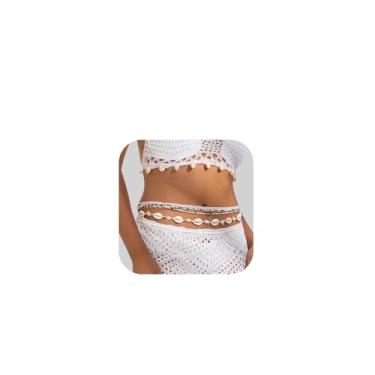 Imagem de Conjunto de joias de cintura com contas de 6 peças, biquíni, concha ajustável, pingente de estrela-do-mar, corrente de barriga para verão, praia, contas coloridas, acessório para o corpo, joias para