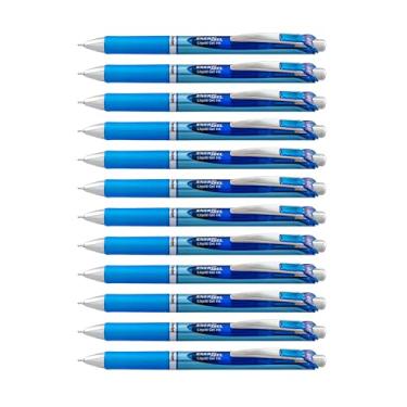 Imagem de Pentel® Canetas retráteis EnerGel™ Deluxe RTX, ponta agulha, 0,7 mm, tambor azul, tinta azul, pacote com 12 canetas