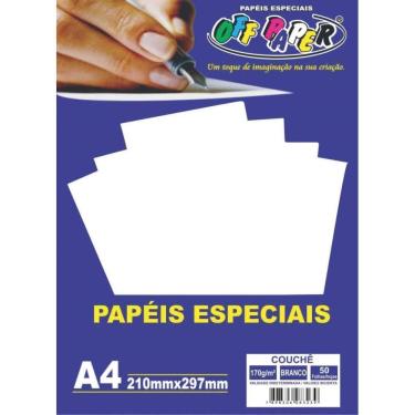 Imagem de Papel A4 Couchê Branco 170g 50fls - Off Paper