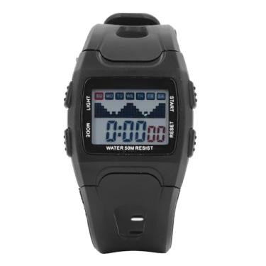 Imagem de Sports Watch Digital Digital Impermeável LED Night Light Multifuncional com StopWatch Calendário Alarm para homens Mulheres Atividades ao ar livre elástico de borracha de aço (Preto)