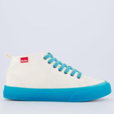 Imagem de Tênis Redley Cano Médio Off White e Azul Turquesa, 34