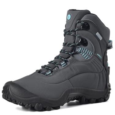 Imagem de Bota feminina XPETI Thermator cano médio impermeável para caminhada ao ar livre, Charcoal Grey/Blue, 7
