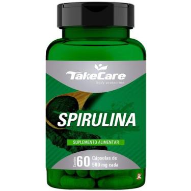 Imagem de Spirulina arthrospira platensis 500mg super alimento 60 cápsulas - tak