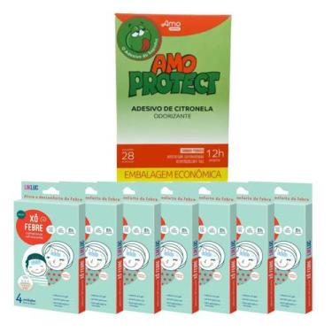 Imagem de Kit 28 Sai Mosquito Repelente e 28 Compressa Alivio BABYDEAS Xô Febre