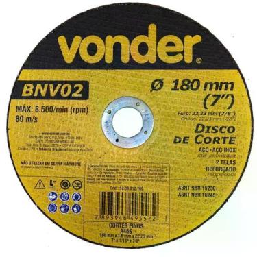 Imagem de Disco de corte para Aço e Aço Inox 7" 180 x 3.2 x 22,23mm BNV02 - Vond