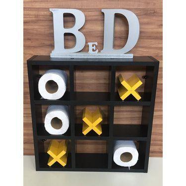 Imagem de Nicho Papel Higiênico Jogo Da Velha Com 3 X Preto - B&D Arte e Decoraç