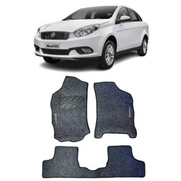 Imagem de Jogo Tapete Carpete Fiat Grand Siena 2018 a 2020 Com Logo Bordado Graf