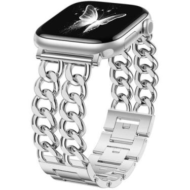 Imagem de Pulseira de relógio GEAK Silver Metal Double Steel Chain 44 mm/42 mm