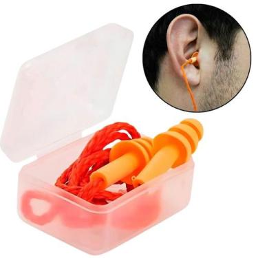 Imagem de Protetor Auricular Silicone Epi Tipo Plug Com Cordão Laranja - Valepla