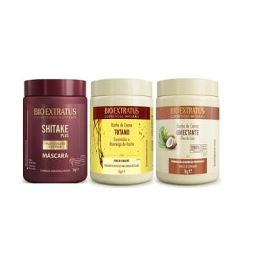 Imagem de Kit Cronograma Shitake + Tutano + Umectante Bio Extratus 1 Kg