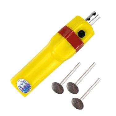 Imagem de RNXRZANK Lixadeira E Afiador de Ponta de Taco de Sinuca Elétrico, Amarelo, para Fácil Manutenção, Acessórios 16 X 4,5 X 4 Cm, 3 Pequenas Dicas