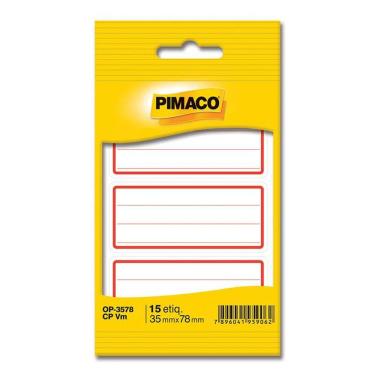 Imagem de Etiqueta escolar pauta e tarja vermelha OP3578 Pimaco