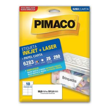 Imagem de Etiqueta inkjet/laser carta 6283 c/ 25 fls Pimaco