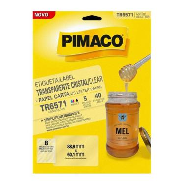 Imagem de Etiqueta Cristal A5TR com 3 unidades - Pimaco