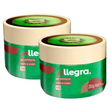 Imagem de Kit 2 Gel Esfoliante Rosto e Corpo Allegra Kiwi 250g