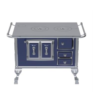 Imagem de Fogão a Lenha GII N 2 Sec Azul Sem Tampa Saida Esquerda