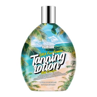 Imagem de isletan Loção bronzeadora escura de abacaxi para cama de bronzeamento em ambientes internos, loção bronzeadora para uso externo com bronzeador para escurecer rapidamente para tatuagem, 13,5 ml