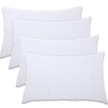 Imagem de Kit 4 Protetor Impermeável de Travesseiro 100% Silencioso de Malha Pre