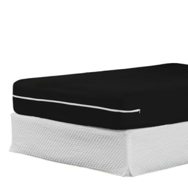 Imagem de Capa Protetora Para ColchãO Casal Queen/King - Com ZíPer Completo E Malha RespiráVel - Protetor ImpermeáVel E AntiáCaros(preto,Casal)