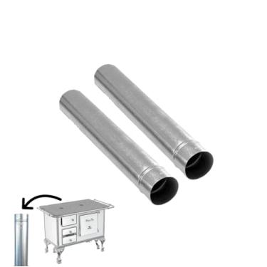 Imagem de Kit 2 Canos 33cm Para Chaminé Fogão a Lenha Galvanizado Ø115mm