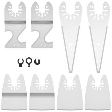 Imagem de LZVXTYM 8 peças de lâminas de raspador de ferramentas oscilantes profissionais lâminas de raspador oscilantes multifuncionais lâminas multiferramenta oscilantes universais lâminas de ferramenta