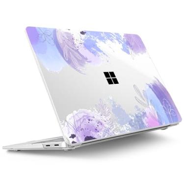 Imagem de Tuiklol Capa para laptop Microsoft Surface 2025 de 13 polegadas, Windows 11 Touchscreen Copilot+ PC Laptop 13 modelo 2095 com superfície de proteção capa de 13 polegadas, inserção floral