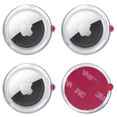 Imagem de echinff Pacote com 4 capas para Airtag, capa protetora com adesivo forte 3M compatível com etiquetas Apple Air para colar na TV, fones de ouvido remotos, mochilas, bagagem, laptop, câmera, bicicleta