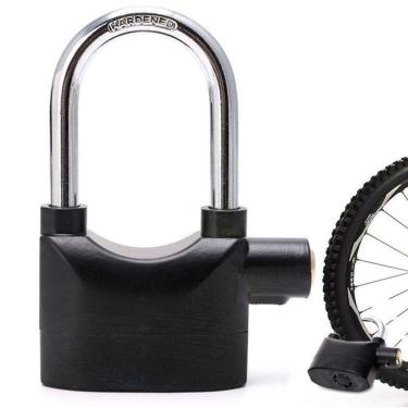 Imagem de Cadeado Com Alarme Sirene Anti Furto 110db Som Alto Grande Segurança