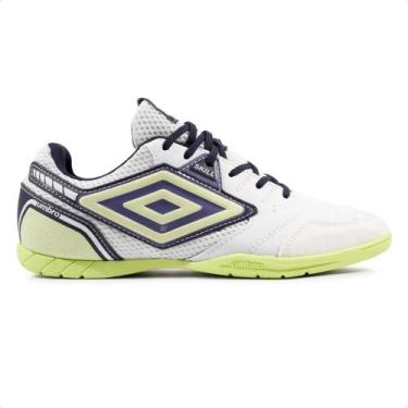 Imagem de Chuteira Futsal Umbro Skill Masculina, 42, Branco, Verde