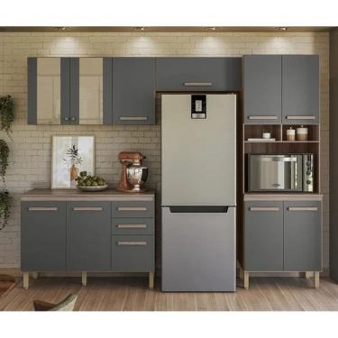 Imagem de Cozinha Modulada Intenza NUBIA 4 Peças FREIJO/Cinza