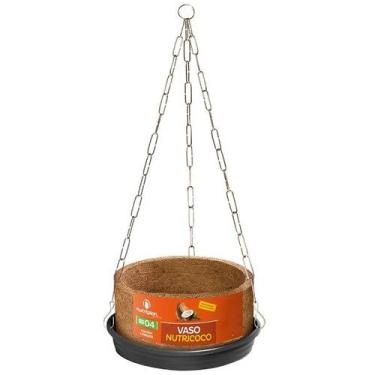 Imagem de Vaso Nutricoco Fibra de Coco N4 com Prato e Corrente Nutriplan