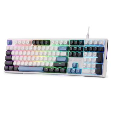 Imagem de Redragon Teclado para jogos RGB K668 com junta com fio, teclado mecânico de 108 teclas com 4 teclas de atalho extras, soquete de troca a quente atualizado, espuma absorvente de som, teclas de cores