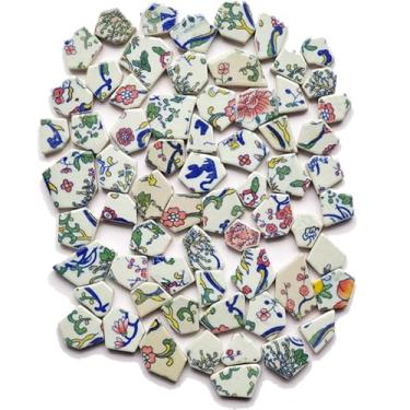 Imagem de Kit de artesanato de azulejo de mosaico DIY, variedade de azulejos de cerâmica chinesa de 500 g, peças de porcelana azul e branca para artesanato de parede, pode ser feito em projetos de arte