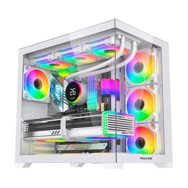 Imagem de GABINETE GAMER ROUND5 GENOS (ATX/AQUARIO/FRONTAL VIDRO/SEM FAN) (White)