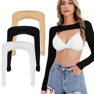 Imagem de Mangas refrescantes de xaile de sol - Mangas de braço de xaile UV de golfe - Capas de braço para mulheres - Mangas de braço de seda gelo de verão, Preto/Branco/Cor da Pele, 20.8in X 16.9in