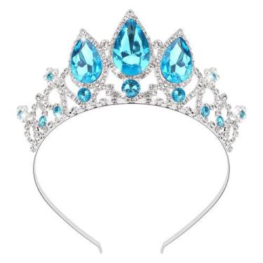 Imagem de Tiara COCIDE Frozen Elsa para mulher, coroa de aniversário, azul
