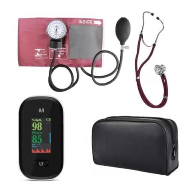 Imagem de Kit Acadêmico Para Enfermagem Premium Com Oxímetro E Estojo… (VINHO)