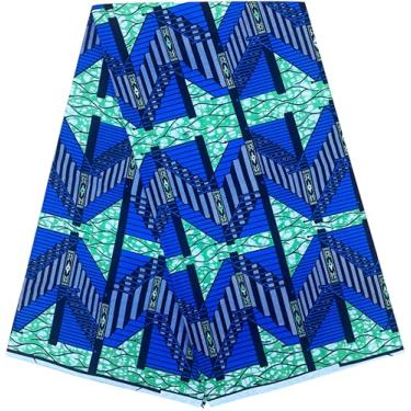 Imagem de Shenbolen Tecido de cera africana 6 jardas Ankara Print Tecido de algodão para vestido de festa (B6)