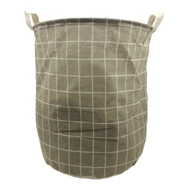 Imagem de Cesto Organizador Multiuso Tecido Brinquedos Roupa - Cinza