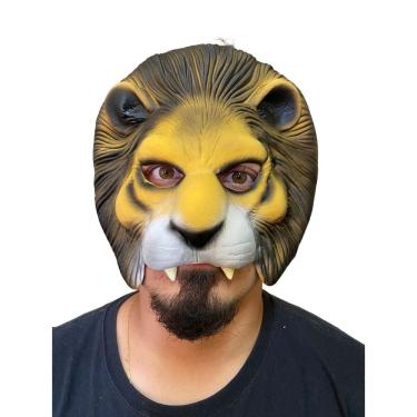 Imagem de Máscara Leão Metade Do Rosto Elástico De Látex Fantasia
